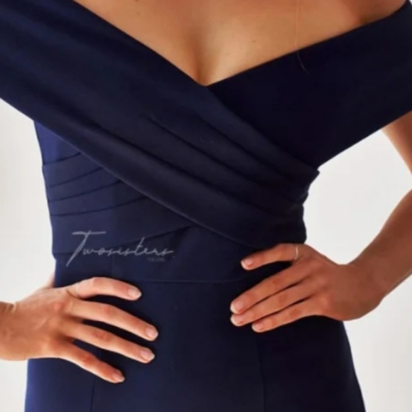 Lady Black Tie Navy Blue Brienne Dress S/4 - Picture 3 of 7